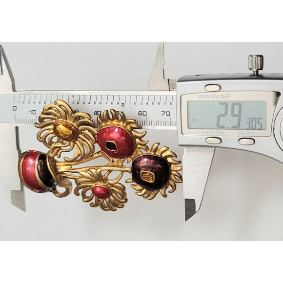 Yves Saint Laurent For AVON Van Gogh's Sunflower Painting Flower Pot Brooch - Picture 6 of 8